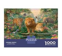 Animal World 1000pcs Jigsaw Puzzle Lush Jungle Lion - Heavy-Duty Jigsaw Cardboard & Puzzle for The Whole Family 52x38cm/1000pcs Relaxation Jigsaw Puzzle