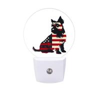 Animal World 4th of July Patriotic Dog Scottish Terrier LED Night Light Plug in Night Light with Dusk to Dawn Sensor for Bedroom, Bathroom, Hallway 11.2x5x7.5cm