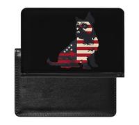 Animal World 4th of July Patriotic Dog Scottish Terrier Passport Holder Cover Wallet Card Case with Vaccine Card Slot Travel Accessories for Women Men