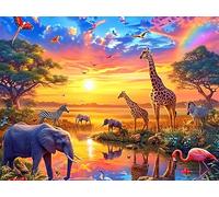 Animal World 500 Pieces Jigsaw Puzzles Colorful Fantasy Wildlife For Men Educational Decompression Adults Anxiety Memory Care Mothers Valentines Gift Durable Cardboard 500 PCS/52×38cm