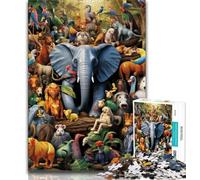 Animal World Adult Jigsaw Puzzles 1000,Learning Educational Toys Family Games with Matching Poster And Trivia Sheet (38x26cm)
