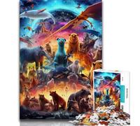 Animal World Adult Jigsaws 1000 Pieces Difficult,Learning Educational Toys Family Games with Matching Poster And Trivia Sheet (50x75cm)