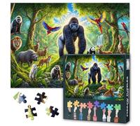 Animal World Jigsaw Puzzle Wildlife Jigsaw Puzzles 1000 Pieces for Adults Nature Jungle Stress Relief Puzzles Thick Puzzle Pieces Decompressing Challenging Wall Decor for Living Room(27.5x19.7in)