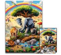 Animal World JigsawPuzzle 1000 Pieces for Adults Wooden Jigsaw Puzzles for Adults Ideal DIY Decor & Brain Teaser Gift 50x75CM/19.68x29.52inch