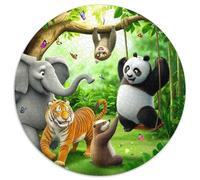 Animal World1000 Pieces Round Jigsaw Puzzles LandscapeCreative Jigsaw Puzzles Adults & Kids Difficult Challenging1000pcs (67.5x67.5cm)