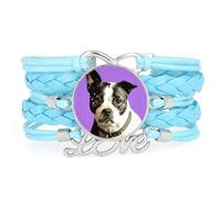 Animal Woven Eyes Pekingese Dog Love Adjustable Leather Braided Bracelet Bl