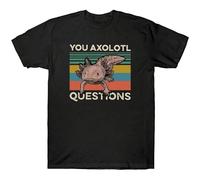 Animal You Axolotl Questions Vintage Men's Short Sleeve Adult Cotton Tee?T Shirt Short-Sleeved Shirt Black