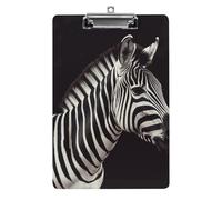 Animal Zebra Clipboard, A4 Acrylic Clipboard with Hanging Hole, Ultra-Light Clip Board - Holds 100 Sheets, Shatterproof Document Holder for Office, 12.5" X 8.5"