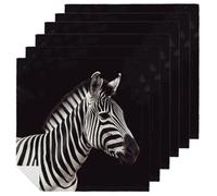 Animal Zebra Cloth Napkins 18 X 18 Inch, 6 PCS Polyester Napkins, Soft & Absorbent Cloth Dinner Napkin for Wedding, Party, Restaurant, Elegant Table Decor
