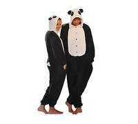 Animal Zebra Giraffe Wolf Penguin Lion Panda Owl Hippo Shark Frog Onesie Fancy Dress Costume Bodysuit Pyjama Sleep wear Carnival Costume Panda, L(170cm-180cm)