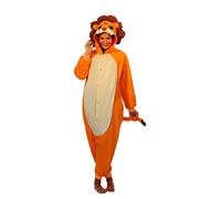 Animal Zebra Giraffe Wolf Penguin Lion Panda Owl Hippo Shark Frog Onesie Fancy Dress Costume Bodysuit Pyjama Sleep wear Carnival Costume Lion, XL(180cm-190cm)