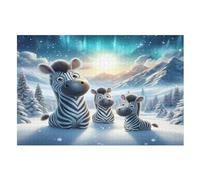 Animal Zebra Jigsaw Wooden Puzzles for Adults 1000 Piece Puzzle Challenging Game Toys Birthday Gift for Adults Kids Boys Girls （75×50cm）