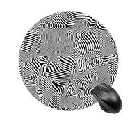Animal Zebra Print Mouse Pad Round Mousepads Desk Mat for Office Laptops