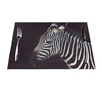 Animal Zebra PVC Placemats for Kitchen Dining Table Sets, 1 PCS of 12" x 18"(30 x 45 cm) Woven Plate Mats.