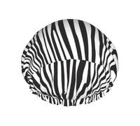 Animal Zebra,Shower Cap Nightcap Double Layer Waterproof Elastic Bath Cap Reusable Hair Cap