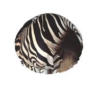 Animal Zebra Shower Caps for Women Reusable Waterproof Shower Bonnet Large Elastic Bath Caps Double Layers Bathing Hair Caps Designed for all Hair Lengths with PEVA Lining