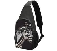 Animal Zebra Sling Bag Crossbody Waterproof Chest Bag, Lightweight Sling Crossbody Shoulder Bag for Men Women Durable Oxford Cloth Outdoor Travel Hiking Cycling Chest Pack with Multi-Pockets