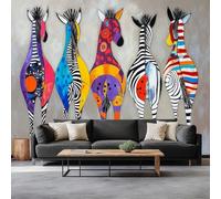 Animal Zebra Striped Photo Mural - 250 x 175 cm Non-Woven Premium Wall Mural - High Definition Art Print Teen Bedroom Game Room Decoration Roll Pop Art Photo Wallpaper