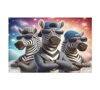 Animal Zebra Wooden Jigsaw Puzzles for Adults Hard Poster Puzzle 1000 Piece Precise Interlocking Educational Game Toys （75×50cm）