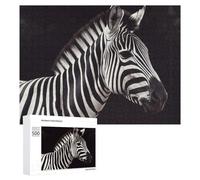Animal ZebraJigsaw Puzzles Wooden Puzzle 500 PCS Personalized Picture Puzzle Family Decoration Puzzles for Adults Challenging Puzzle Family Wedding Graduation Present