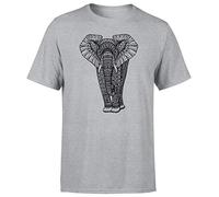 Animal Zentangle Patterns Elephant Mens T-Shirt Handmade Tattoo Doodle Tee Top Sports Grey L