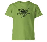 Animal Zentangle Patterns Octopus Kids T-Shirt Handmade Tattoo Doodle Tee Top Kiwi 9-11 Years