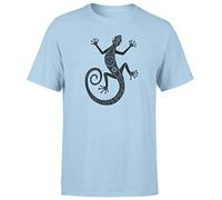 Animal Zentangle Patterns Salamander Mens T-Shirt Handmade Tattoo Doodle Tee Top Light Blue M