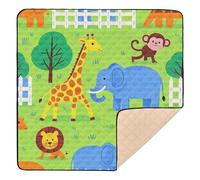 Animal Zoo Giraffe Elephant Monkey Soft Foam Baby Play Mat for Indoor Outdoor One-Piece Foldable Tummy Time Activity Mat for Babies Infants Toddlers, 50'' x 50''tapete de gimnasio para