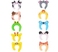 Animal Zoo Headbands - Aluminum Foil Animal Stickers Favors Costumes | Cute Inflatable Hats Favors Animals Head Wearing, Ear Hairbands Costume Set Animal Hair Hoop For Festival Celebration