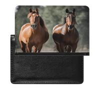 Animales Horses Passport Holder for Travel Essentials Ultra Slim Passport Wallet Leather Passport Cover Waterproof Travel Wallet Cute Passport Book Travel Accessories