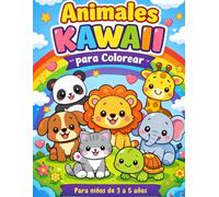 Animales KAWAII para colorear: Divertido libro para niños de 3 a 5 años