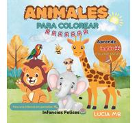 Animales para Colorear: Libro de colorear para niños con nombres de animales en inglés | Aprende inglés coloreando
