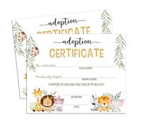 Animals Adoption Certificate, Adopt an Animal Party Favor, Jungle Themed Certificates of Adoption, Wild Animal Adoption Party Decorations Safari Birthday Supplies, 18