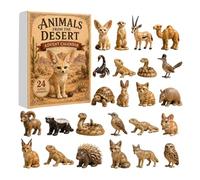 Animals Advent Calendar 2026, 24-Day Countdown with Wild Animal Pendants | Acrylic Construction, 24 Unique Animal Figures, Festive Holiday Home Decor, Easy Hanging Design B Style