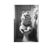Animals And Dogs in The Restroom Reading Newspapers And Posters Perfect for Living Rooms, Bedrooms, Corridors, And Offices Black And White Poster8 Canvas Poster Bedroom Decor Landscape Office Room Dec