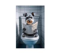 Animals And Dogs in The Restroom Reading Newspapers And Posters Perfect for Living Rooms, Bedrooms, Corridors, And Offices 9 Canvas Poster Wall Art Decor Print Picture Paintings for Living Room Bedroo