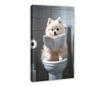 Animals And Dogs in The Restroom Reading Newspapers And Posters Perfect for Living Rooms, Bedrooms, Corridors, And Offices 10 Canvas Poster Wall Art Decor Print Picture Paintings for Living Room Bedro