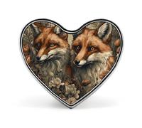 Animals And Flowers Badges Heart with Button Design, Personalized Picture Pin Brooches, Heart Badge Holders for Decorate Hat Shirt Clothing Bag Accessories