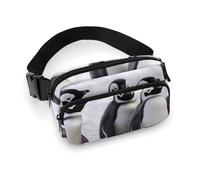 Animals And Snowfield Waist Bag Fashion Fanny Bag with Adjustable Strap for Outdoor Workout Cycling Unisex, white, 20x13cm, Waist Bag
