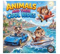 ANIMALS AND THEIR COOL RIDES: Coloring Book for Kids Ages 3+ with 40 Mischievous Animals and Vehicles