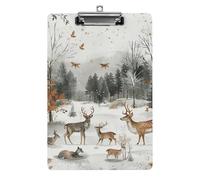 Animals and Trees Clipboard 8.5×12.5 Inch Acrylic Clip Board with Metal Clip A4 Letter Size Decorative Clipboard Cute Hanging Clipboards for Office, Teacher, Nurse, Doctor,