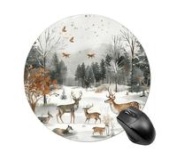 Animals and Trees Mouse Pad Round Laptop Mouse Mat Cute Computer Mousepad Keyboard Pad Non-Slip Desk Pads for Gaming Office Work Home
