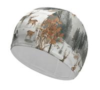 Animals and Trees Swim Cap for Women Men Swimming Hat Bath Waterproof Pool Caps for Long Thick Curly Hair
