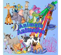 Animals Animales: Coloring book with animals names in English and Spanish / Libro para colorear con nombres de animales en inglés y español