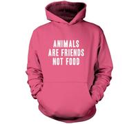 Animals are Friends Not Food Unisex Hoodie - Pink Large