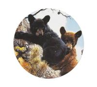 Animals Artwork Little Black Bear Hiding behind The Tree Vintage Metal Tin Sign Plaque Wall Decor for Cafe, Club Bar, Office, Garden Metal Poster 8x8Inch