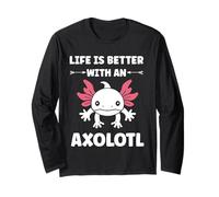 Animals axolotl funny simple life is better with a axolotl Long Sleeve T-Shirt