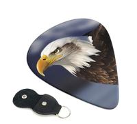 Animals Bald Eagle 6 Pack Guitar Picks With Holder, Personalized Guitar Plectrums Non-Slip Portable Ukulele Bass Picks 0.46mm For Acoustic Guitar Lovers Gifts