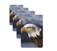 Animals Bald Eagle Car Air Fresheners Cards Set of 4 Pieces Personalized Car Fresheners Gifts for Men Women Auto Aromatherapy Tablets Hanging Scented Cards for Wardrobe Bathroom