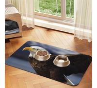 Animals Bald Eagle Dog Food Mat, Absorbent Pet Feeding Mat for Food and Water Bowls Non-Slip Placement Pad for Floors Waterproof Quick Dry Water Dispenser Mat for Dogs Puppy Cats 12x18 Inch